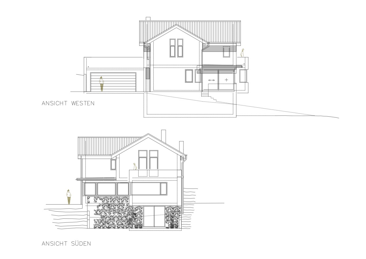 Ansichten Westen Süden, EFH Odenthal, format3