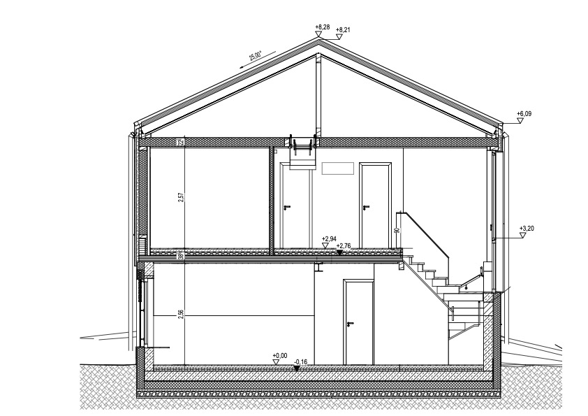 Schnitt, Neubau Einfamilienhaus in Leverkusen, format3 architekten+ingenieure
