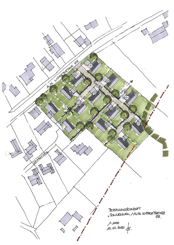 Städtebauliches Konzept, modernes Wohnen mit ländlichem Lebensgefühl, format3 gmbh Projektplanung