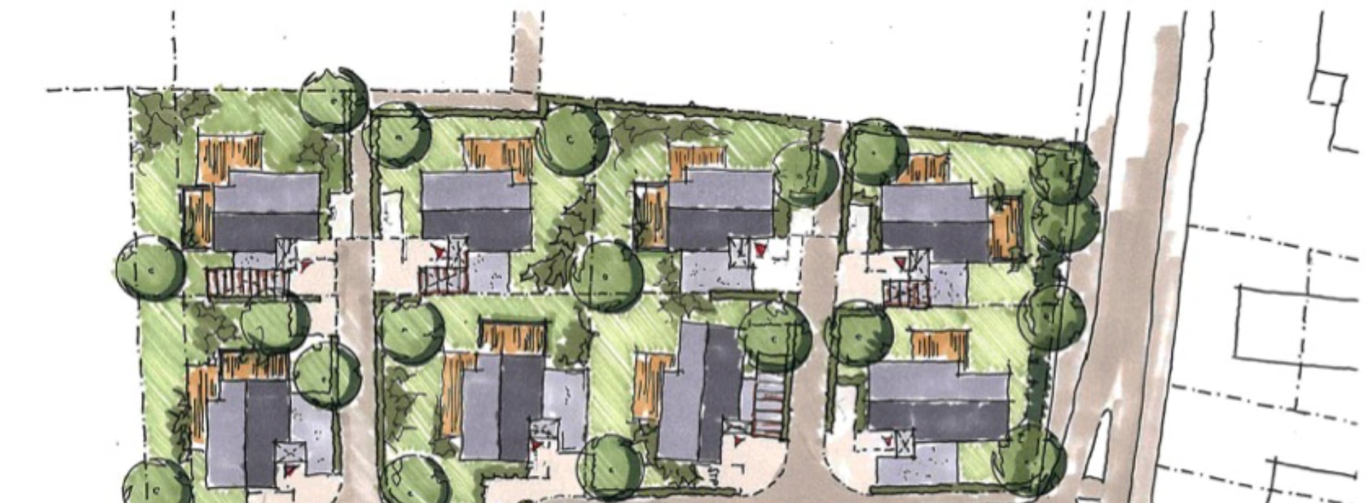 Städtebauliches Konzept, modernes Wohnen mit ländlichem Lebensgefühl, format3 gmbh Projektplanung