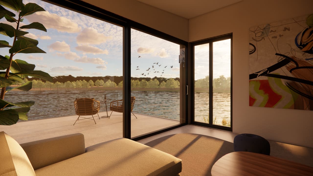 Projektentwicklung format3 GmbH, Bernsteinsee Gifhorn, Blick aus dem Haus auf den See