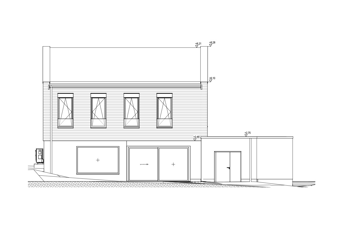 Ansicht Nord, Neubau Einfamilienhaus in Leverkusen, format3 architekten+ingenieure