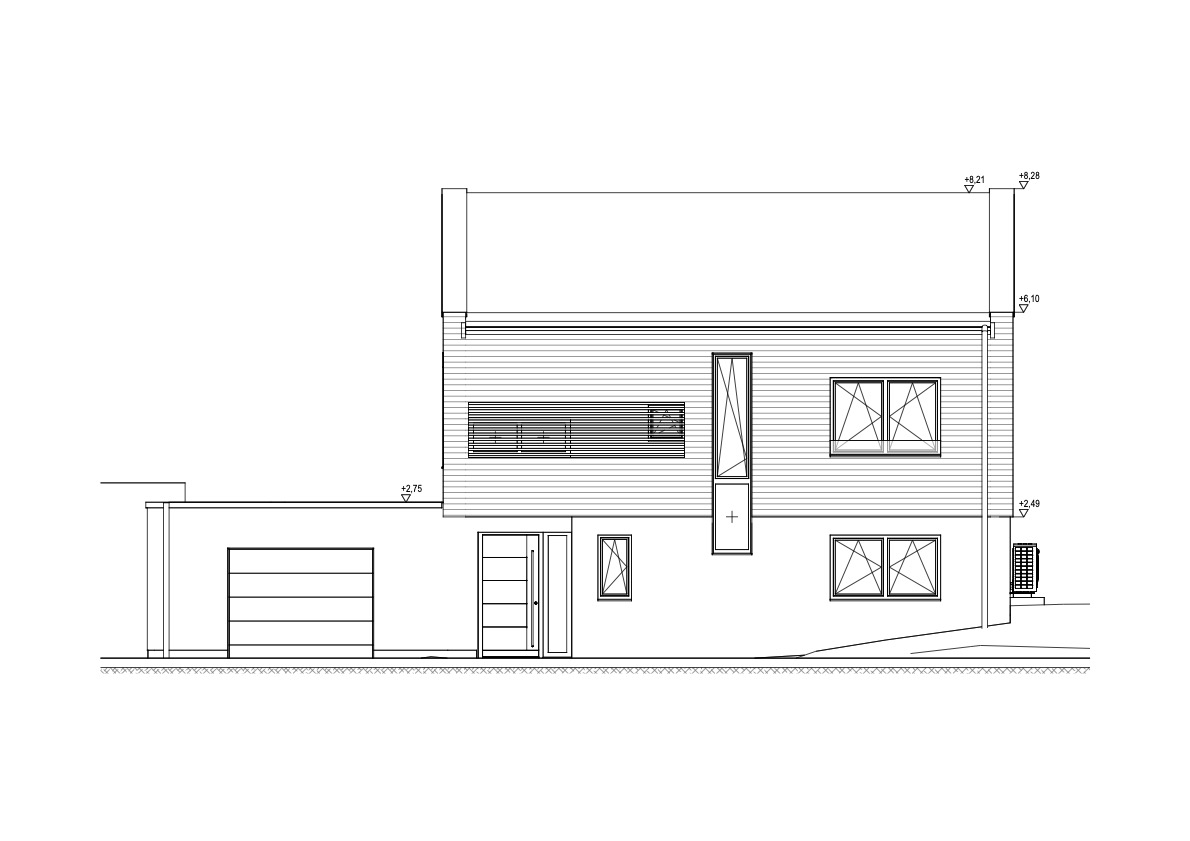 Ansicht Nord, Neubau Einfamilienhaus in Leverkusen, format3 architekten+ingenieure